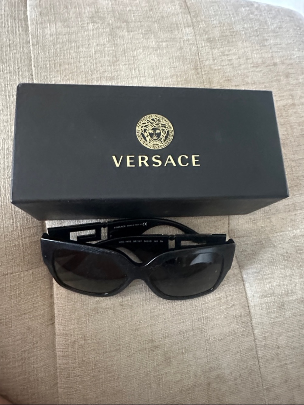 Versace Black Women's Cat-Eye Sunglasses with Logo Detail